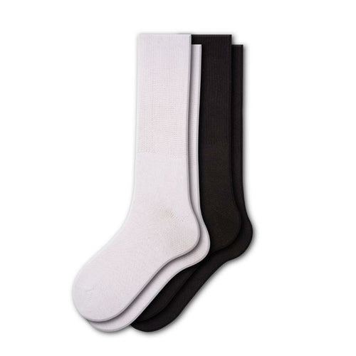 Diabetic Wide Foot and Wider Calf Cotton Crew Women's 2 Pair Pack