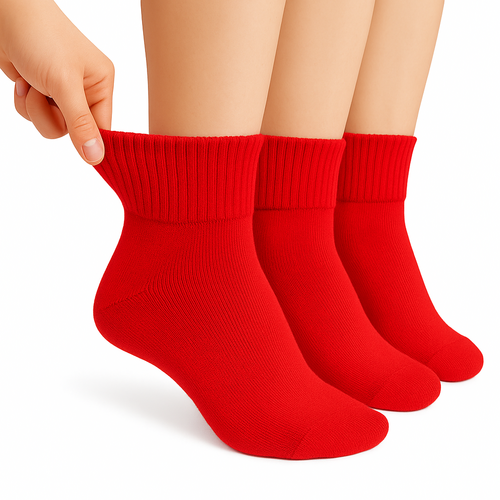 Diabetic Ankle Socks, 3 Pairs, Non-Binding, Breathable and Anti-Odor