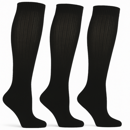 Men's Diabetic Over the Calf Knee Socks, Non-Binding, 3 Pairs, Size