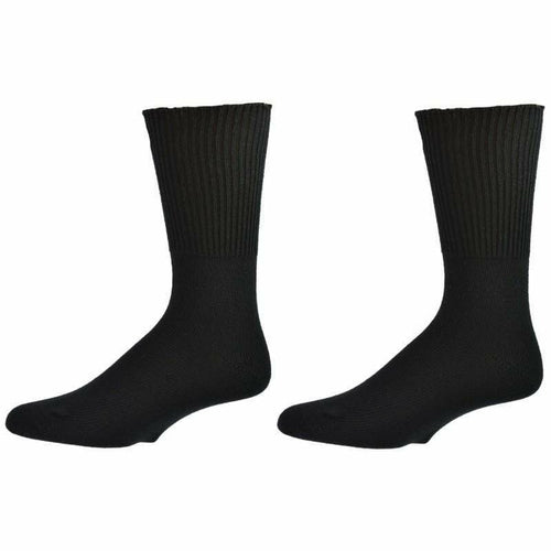 Diabetic Wide Foot and Wider Calf Cotton Crew Women's 2 Pair Pack