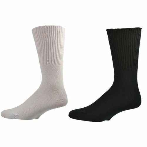 Diabetic Wide Foot and Wider Calf Cotton Crew Women's 2 Pair Pack