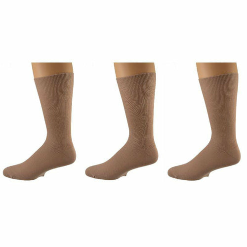 Men's Diabetic Crew Socks in Combed Cotton (3 Pair and 4 Pair Packs)